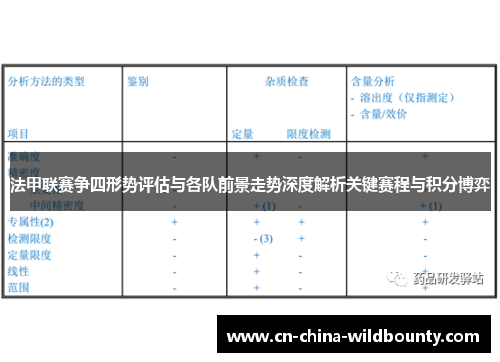 法甲联赛争四形势评估与各队前景走势深度解析关键赛程与积分博弈